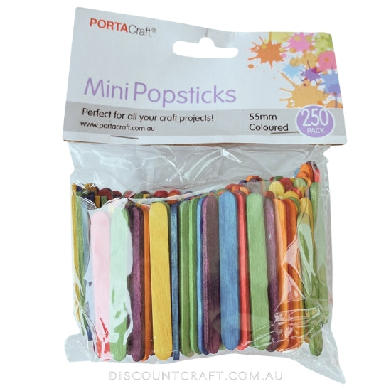 Popsticks Mini 50mm 250pc - Coloured
