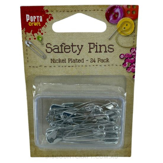 Safety Pins 38mm Nickel Plated 24pk