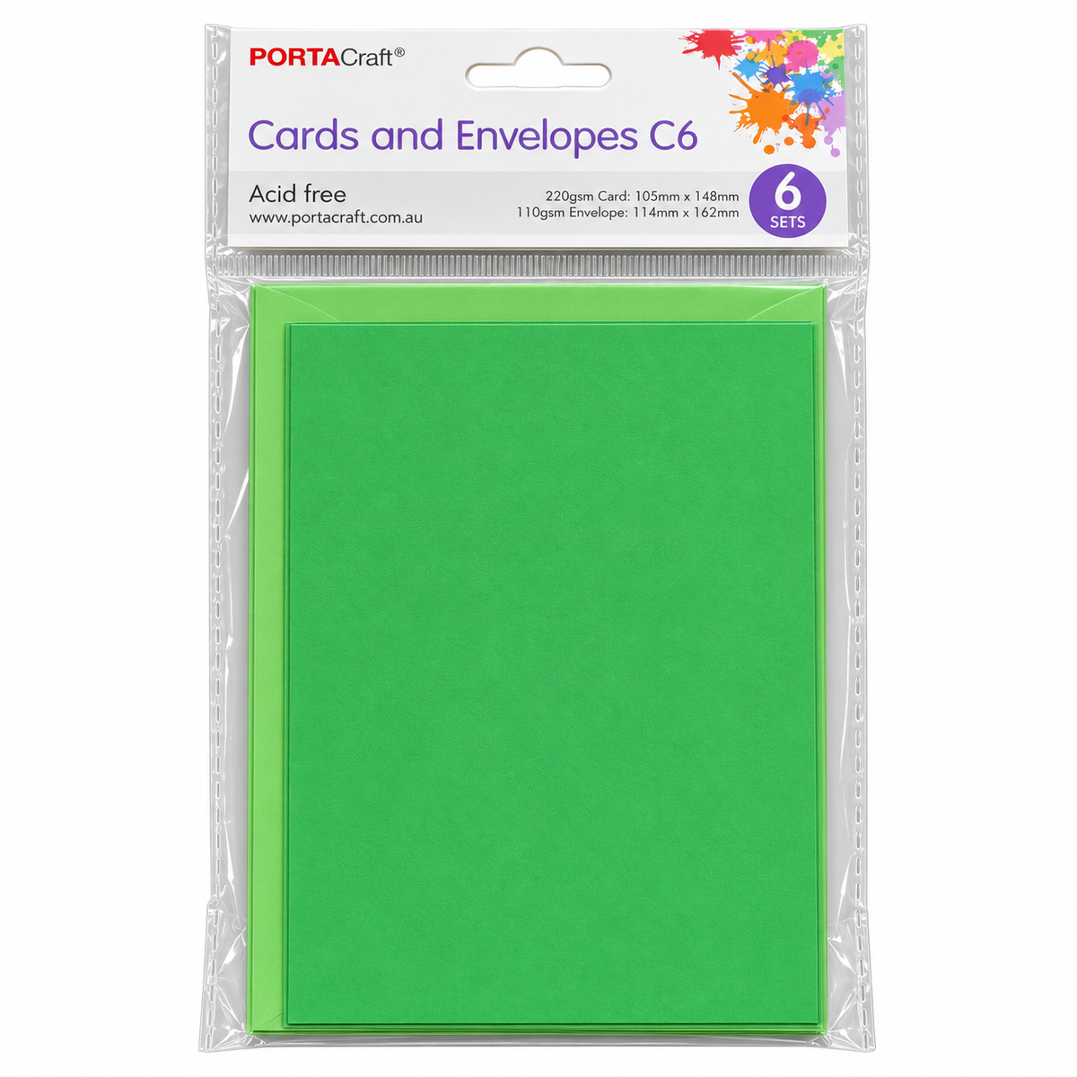 Card & Envelope C6 6pk - Tree Green