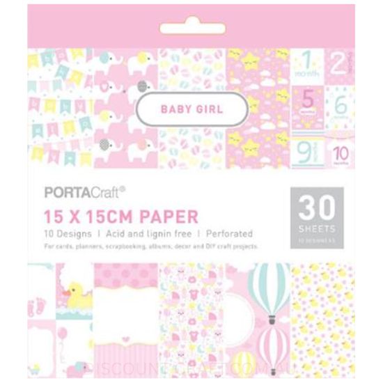Paper Pattern Pad - Baby Girl 15x15cm - Discount Craft