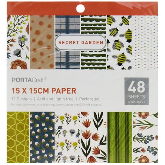 Paper Pattern Pad - Secret Garden 15x15cm - Discount Craft