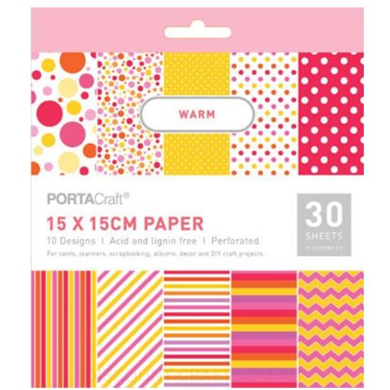 Paper Pattern Pad - Warm 15x15cm - Discount Craft