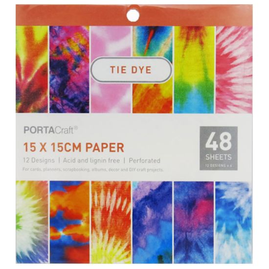 Paper Pattern Pad - Tie Dye 15x15cm - Discount Craft