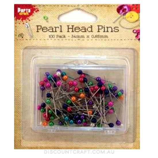 Pins 34mm Pearl Head - 100pk