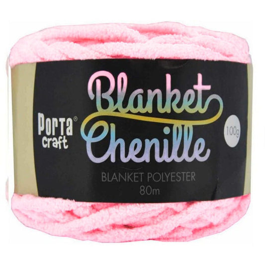 Chenille Blanket Yarn 100g 80m 12ply - Light Pink