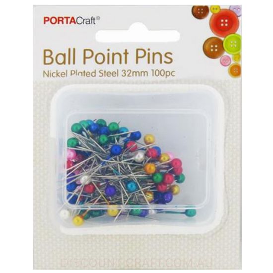 Ball Point Pins - Pearl Head 32mm 100pk - Discount Craft