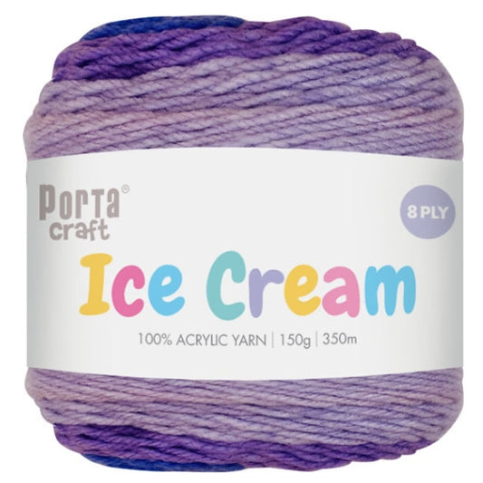 Ice Cream Yarn 150g 8ply - Blueberry Swirl