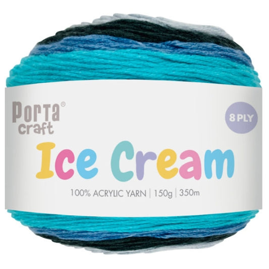 Ice Cream Yarn 150g 8ply - Mint Slice