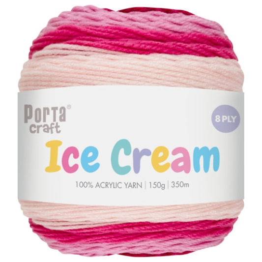 Ice Cream Yarn 150g 8ply - Pink Haze