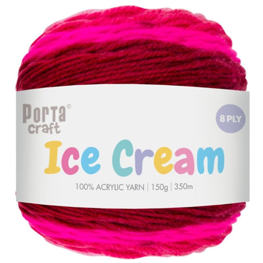 Ice Cream Yarn 150g 8ply - Valentine