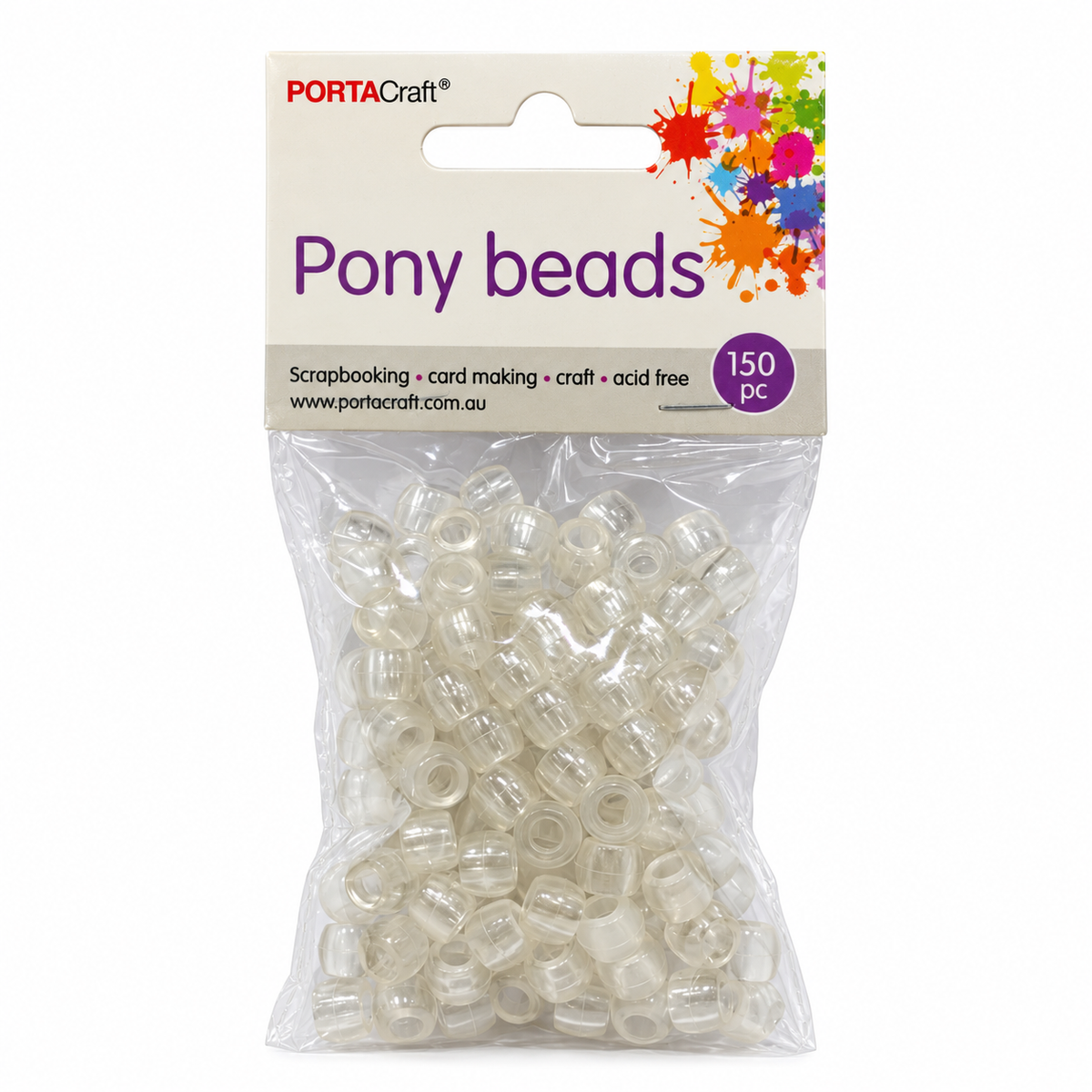 Pony Beads 150pk - Clear