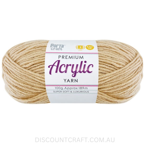 Acrylic Yarn 100g 189m 8ply - Almond