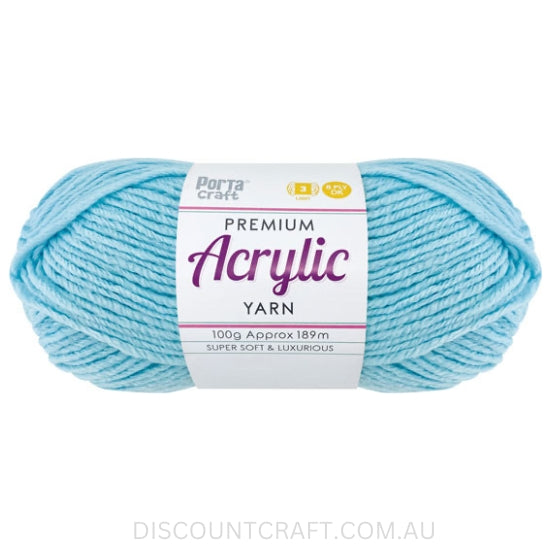 Acrylic Yarn 100g 189m 8ply - Cool Blue