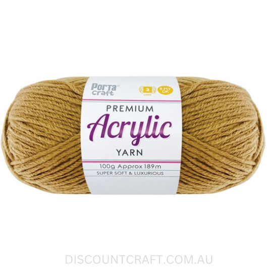 Acrylic Yarn 100g 189m 8ply - Tortilla
