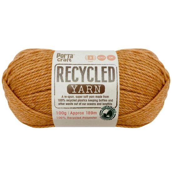 Recycled Yarn 100g 8ply - Mustard Melange