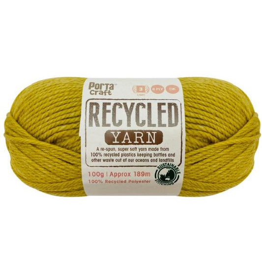 Recycled Yarn 100g 8ply - Olive Melange