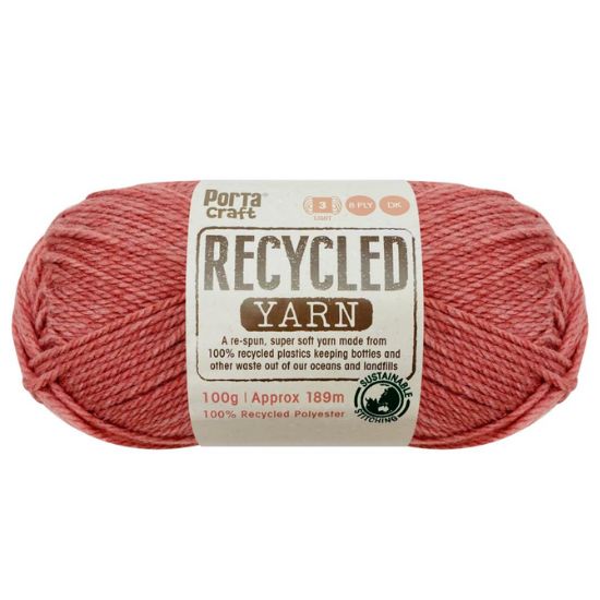 Recycled Yarn 100g 8ply - Solid Pink Lake