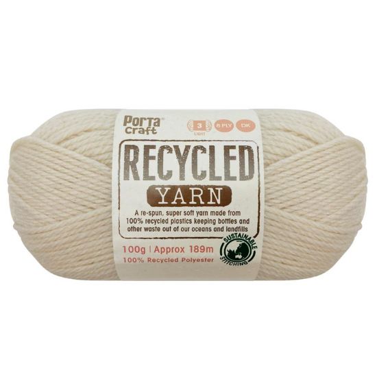 Recycled Yarn 100g 8ply - Solid Whipped Cream