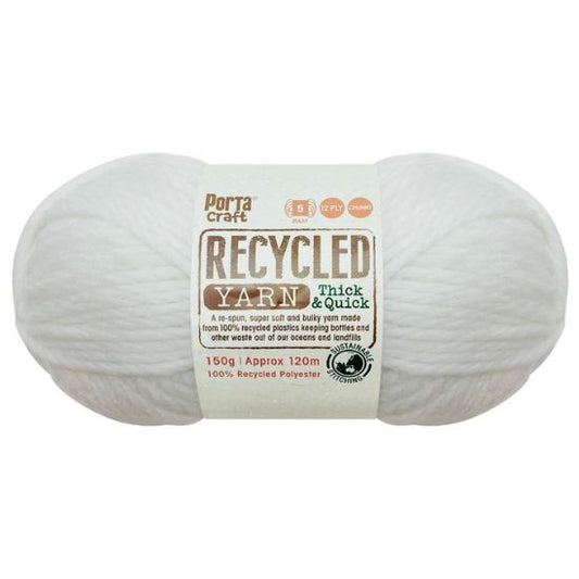 Recycled Yarn 150g 12ply - Solid Vintage White