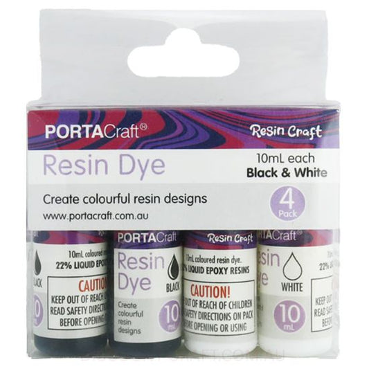 Resin Dye - Black & White 10ml 4pk