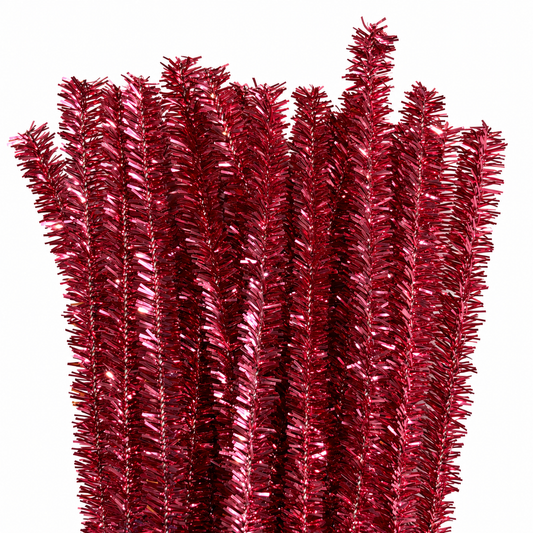 Chenille Stems Tinsel 6mm 24pk - Light Pink