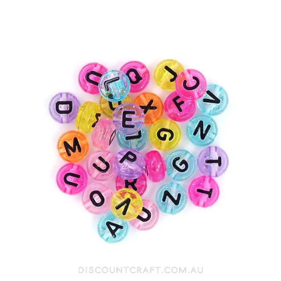 Round Alphabet Crystal Beads 30pk