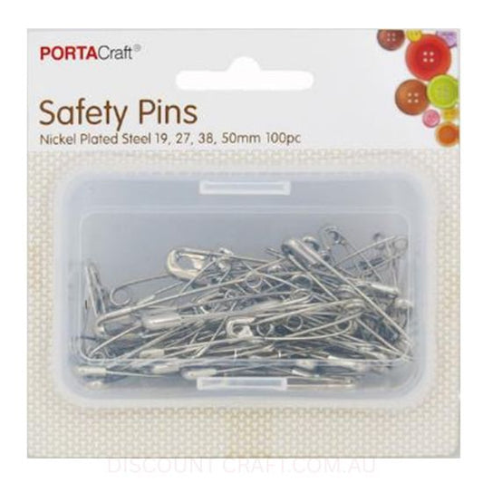 Safety Pins - Assorted Sizes 100pk