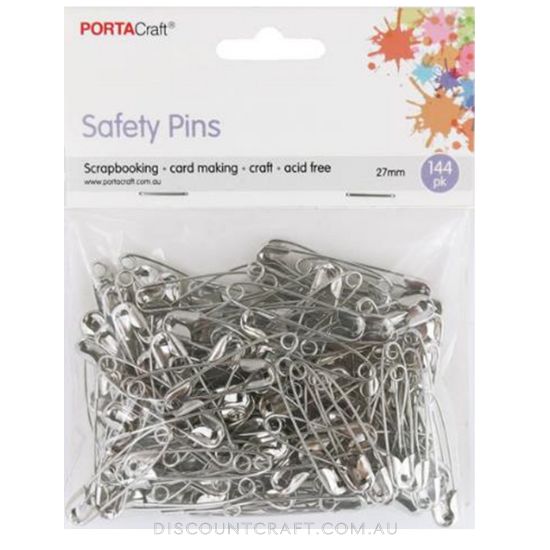Safety Pins 27mm Nickel Plated 144pk