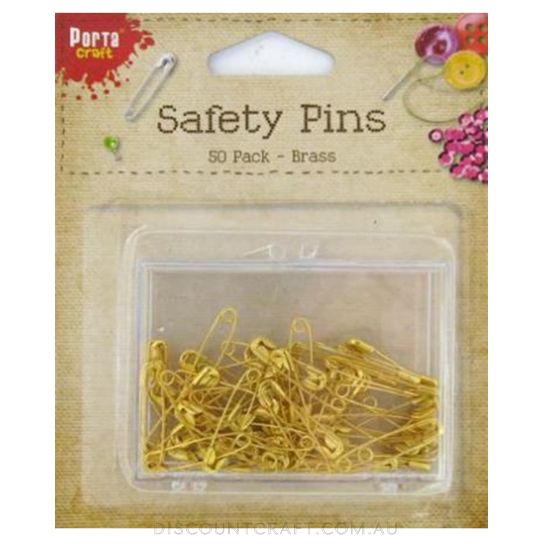 Brass Safety Pins - 27mm 50pk