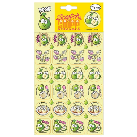 Pear Scented Scratch n Sniff Stickers