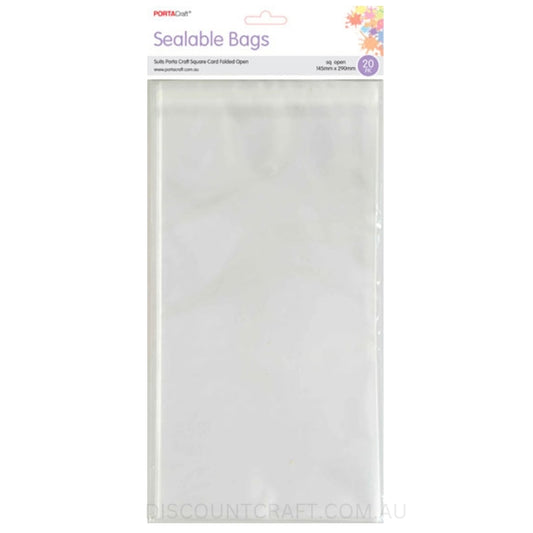 Sealable Bag Square Open 145 x 290mm 20pk