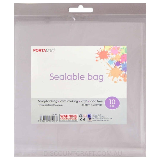 Sealable Bags 311x311mm 10pk - Discount Craft