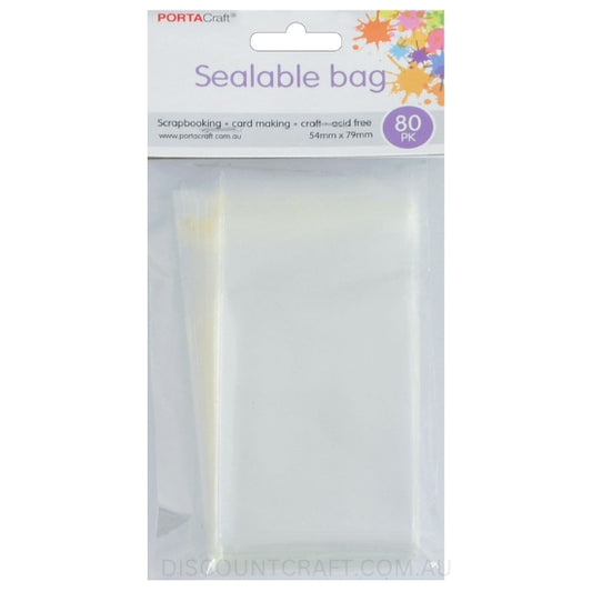 Sealable Bags 54x79mm 80pk
