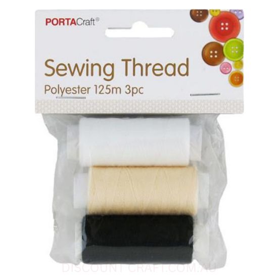 Sewing Thread 125m 3pk