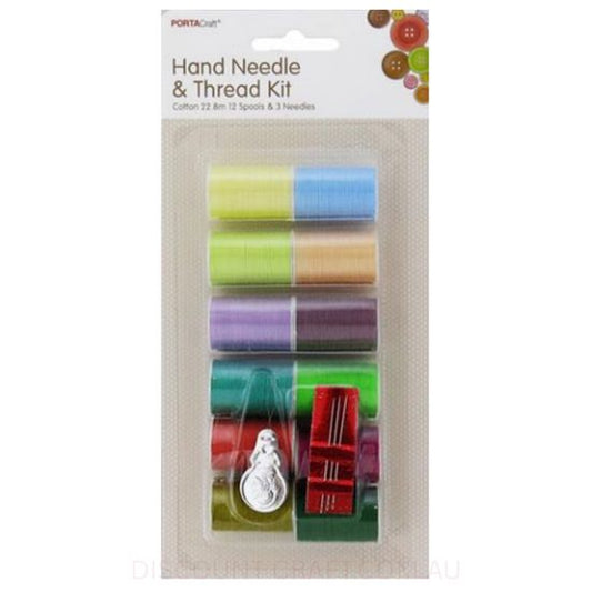 Cotton Sewing Thread 12pk with Needles & Threader