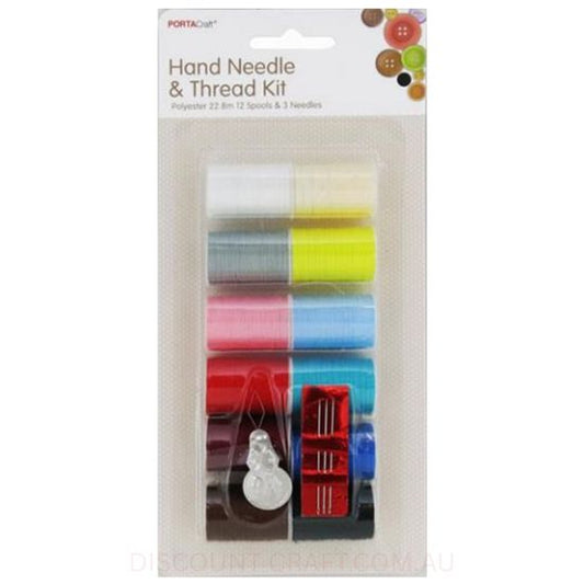 Polyester Sewing Thread 12pk with Needles & Threader