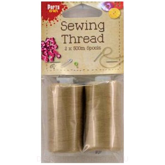 Sewing Thread 500m 2pk - Gold