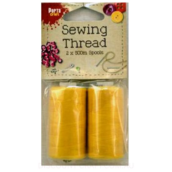 Sewing Thread 500m 2pk - Yellow