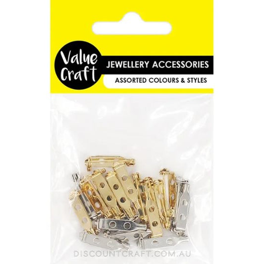 Brooch Backs Silver & Gold - Small 20pk