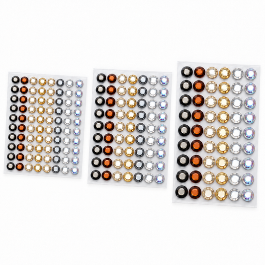 Rhinestones Multi Pack in 8,10,12mm 197pk - Solid Metal