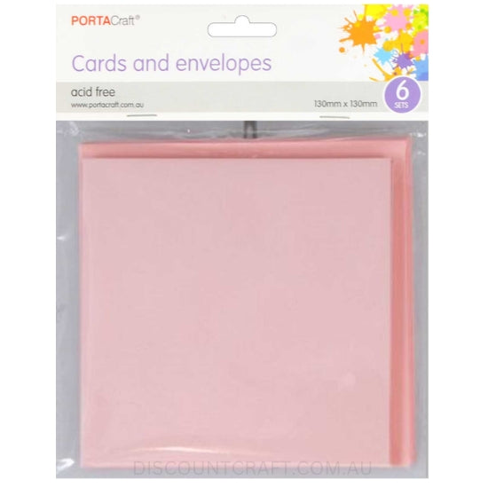 Square Card & Envelope Set in Ballerina Pink Colour