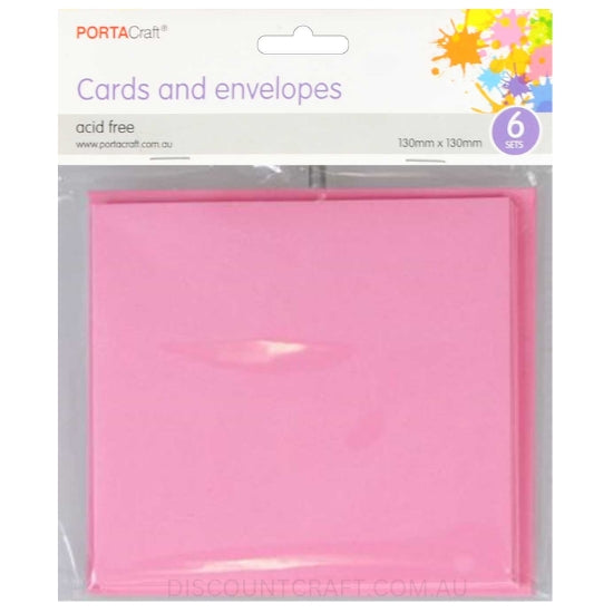Square Card and Envelope Set in Hot Pink colour