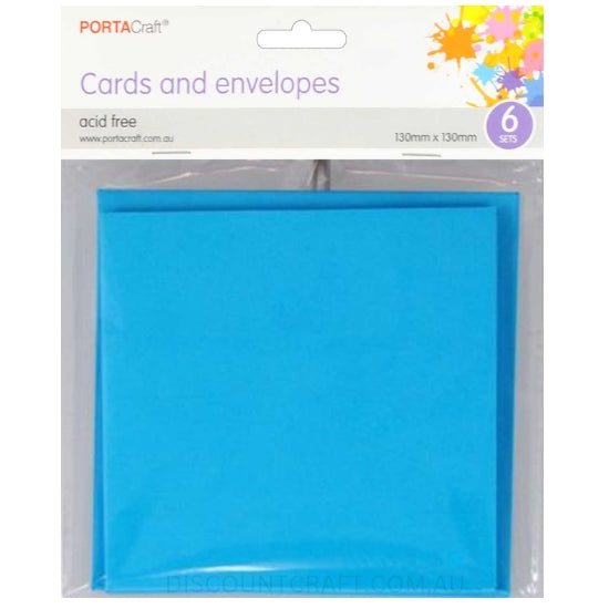 Square Card and envelope set in Light Blue colour