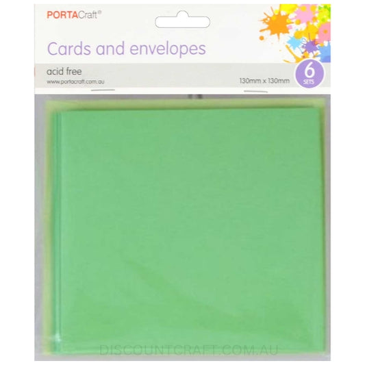 Square Card and Envelope Set in Mint Green