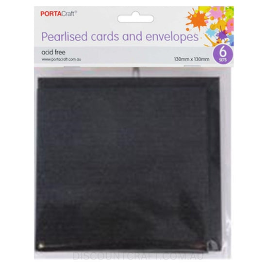 Square Cards and envelope Set in a Pearlised Gunmetal colour