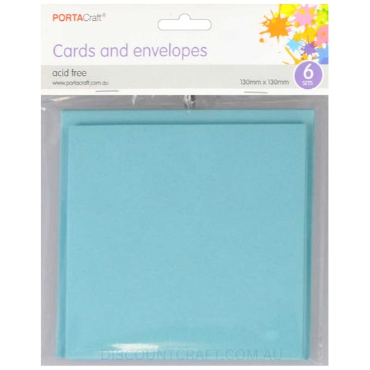 Square card and envelope set in Sky Blue