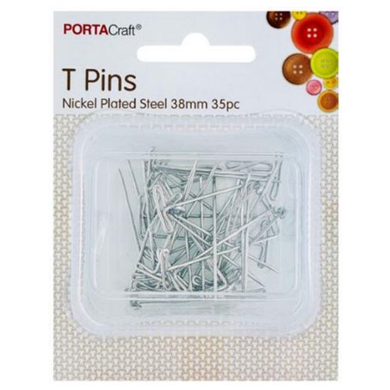 Nickel Plated T Pins - 38mm 35pk