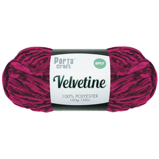 Velvetine Yarn 8ply 100g - Burgundy