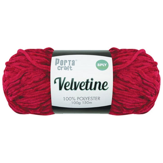 Velvetine Yarn 8ply 100g - Ruby