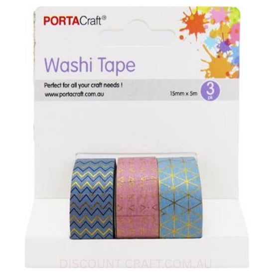 Geometric Washi Tape 15mm x 5m 3pk